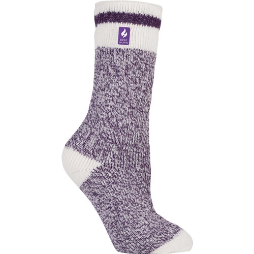 LH1016PUR Heat Holders Snowdrop Crew Socks