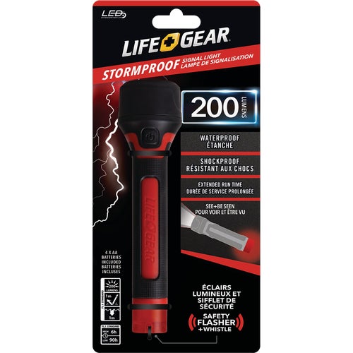 BA38-60633-RED Life Gear Storm Proof LED Flashlight & Signal Light